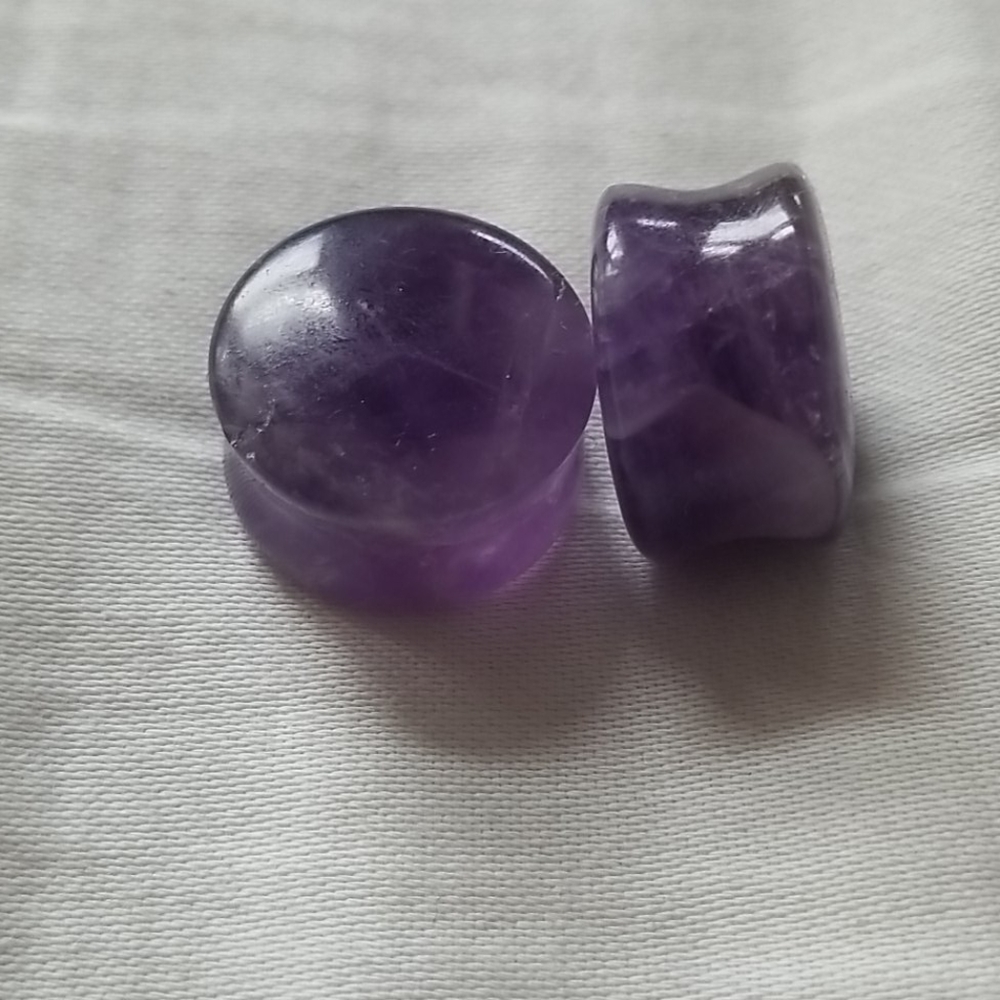 Pair Amethyst 3/4 Guages